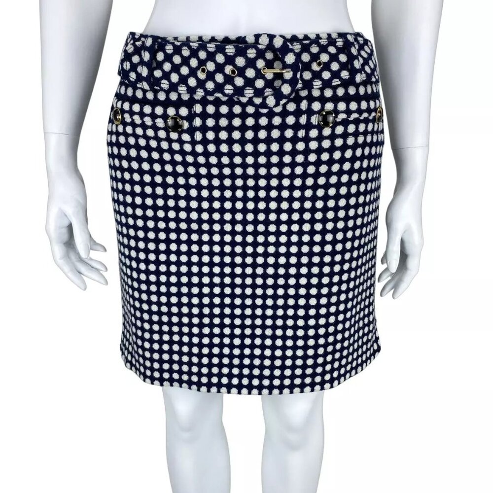 Juicy Couture Navy Blue Polka Dot Skirt